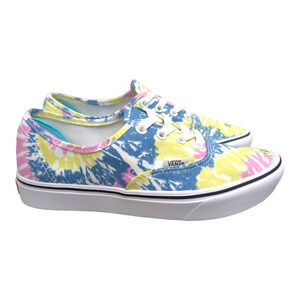 VANS Authentic ComfyCush Tie-Dye Orchid True White Casual Sneakers Womens 7.5